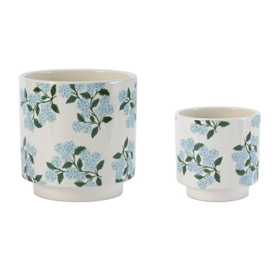 Hydrangea Floral Pots (Set of 2)