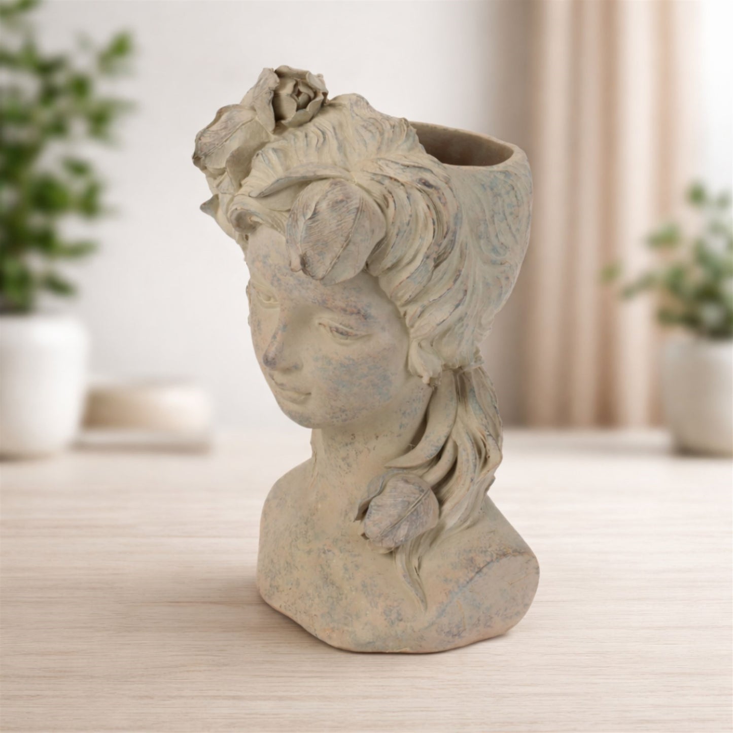 Plantable Goddess Head Figurine 10.5”H