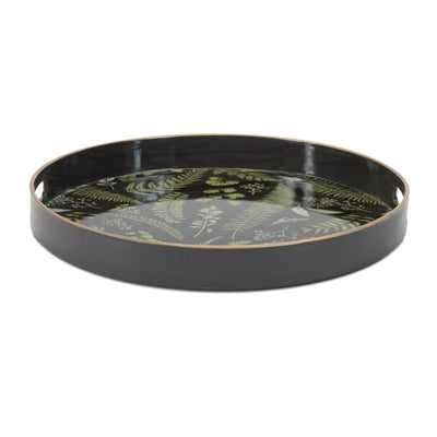 Fern Foliage Round Tray 13.5"D x 1.75"H