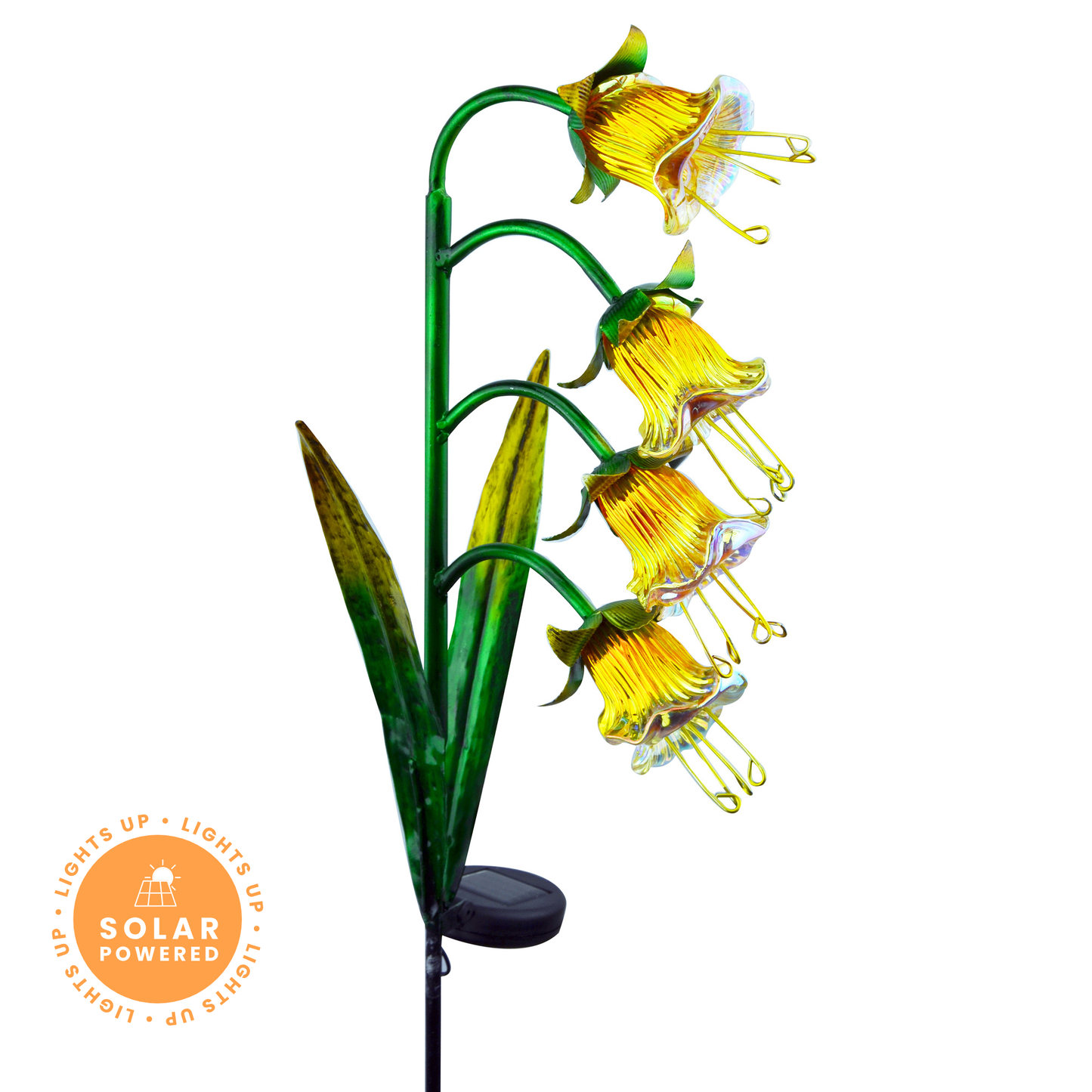 Yellow Glass Bluebell Solar Stake