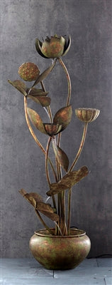 Leaf and Pod Fountain w/UL Pump 48"H Metal- OOS