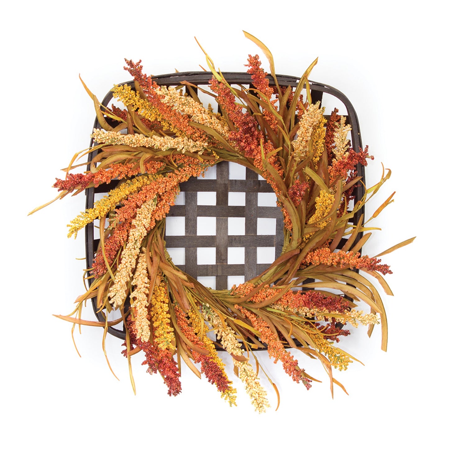 Wreath and Wicker Wall Decor 20"SQ