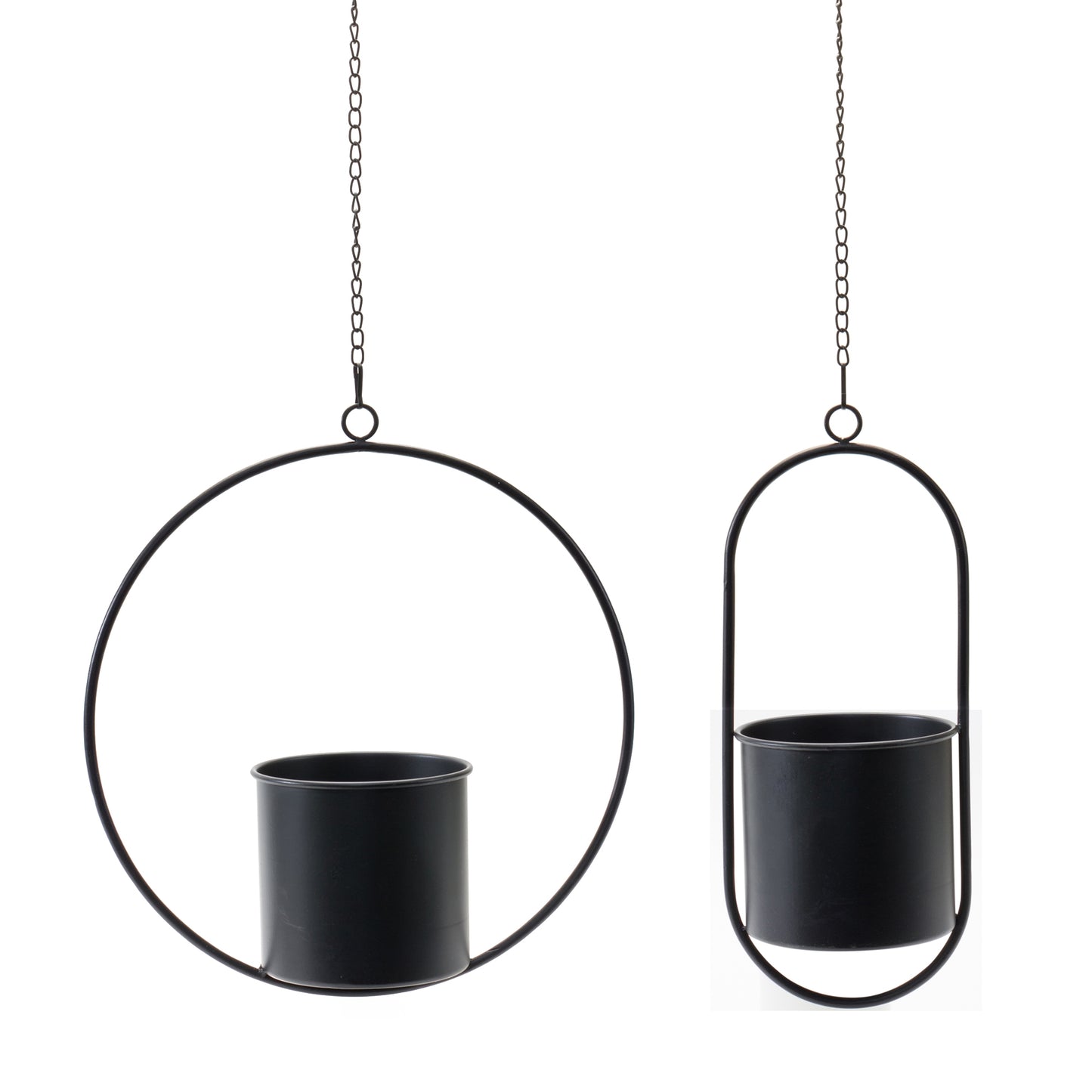 Modern Hanging Planters with Frame (Set of 2)