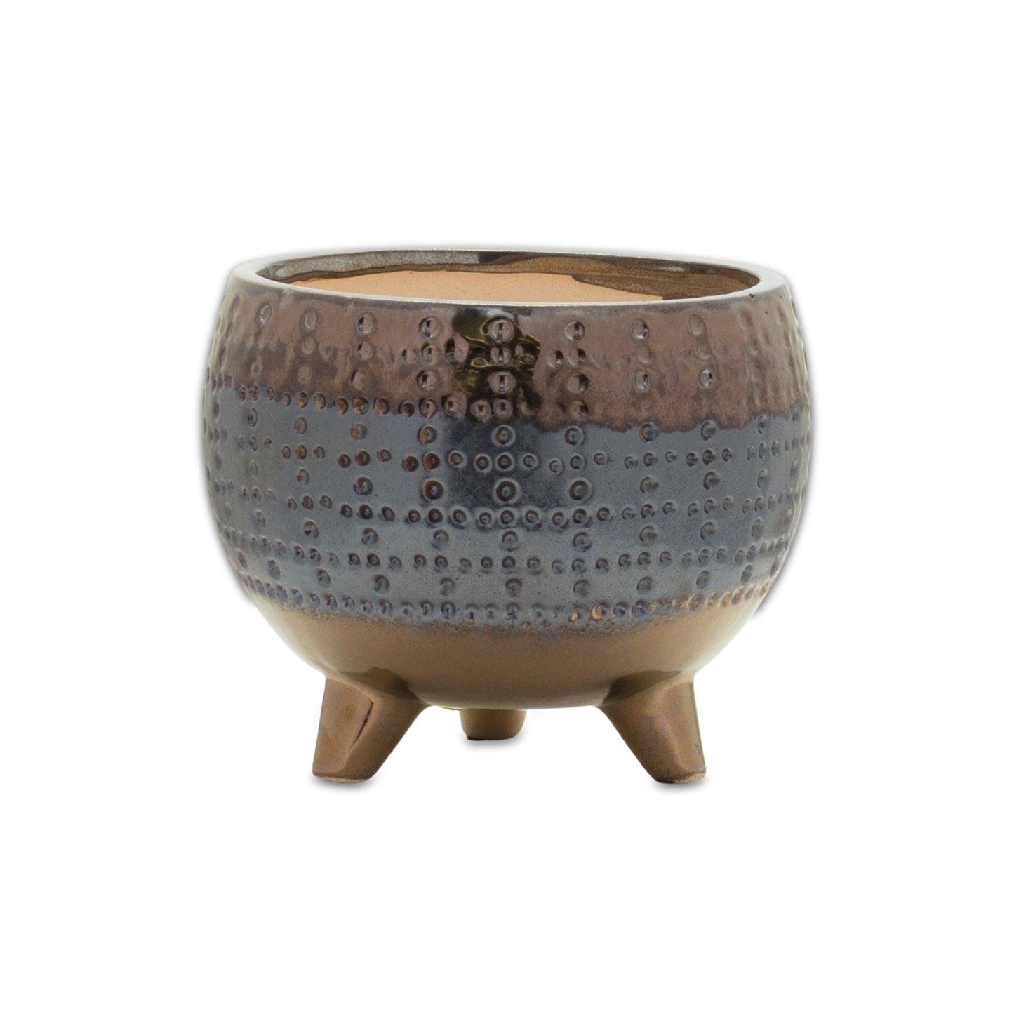Ceramic 3-Leg Planter- Pewter Color 5.25"H