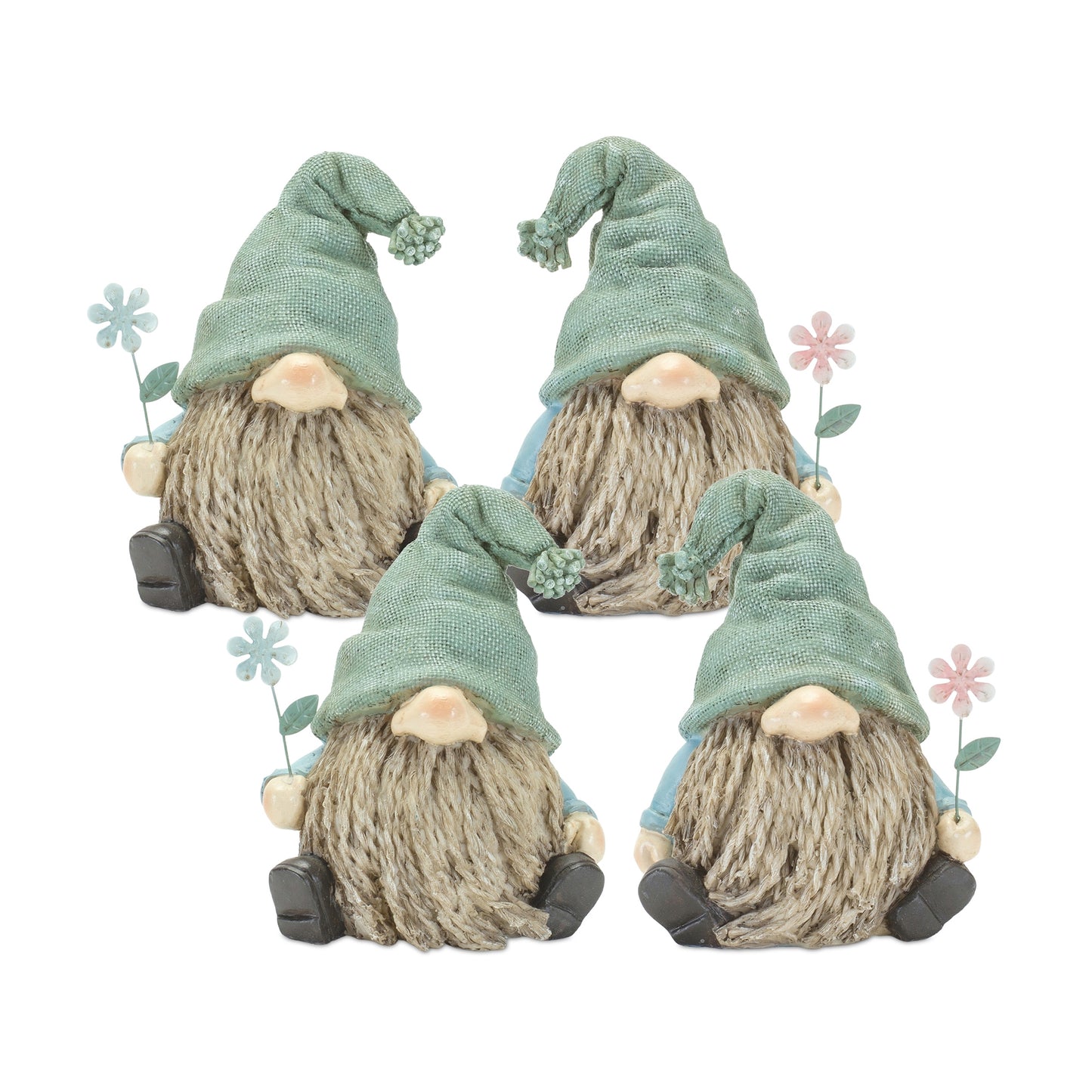 Stone Garden Gnome Figurine (Set of 4)