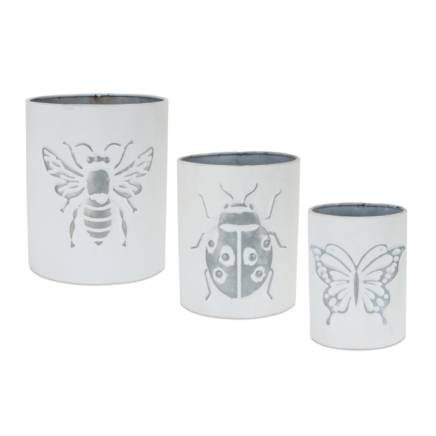 Brushed Metal Insect Pots (Set of 3)