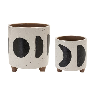 Modern Design Dolomite Pots (Set of 2)