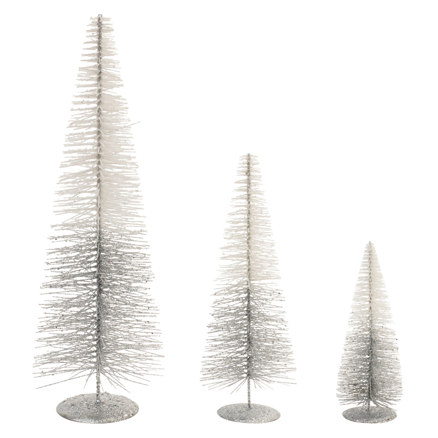 Glittered Ombre Bottle Brush Tree (Set of 3)