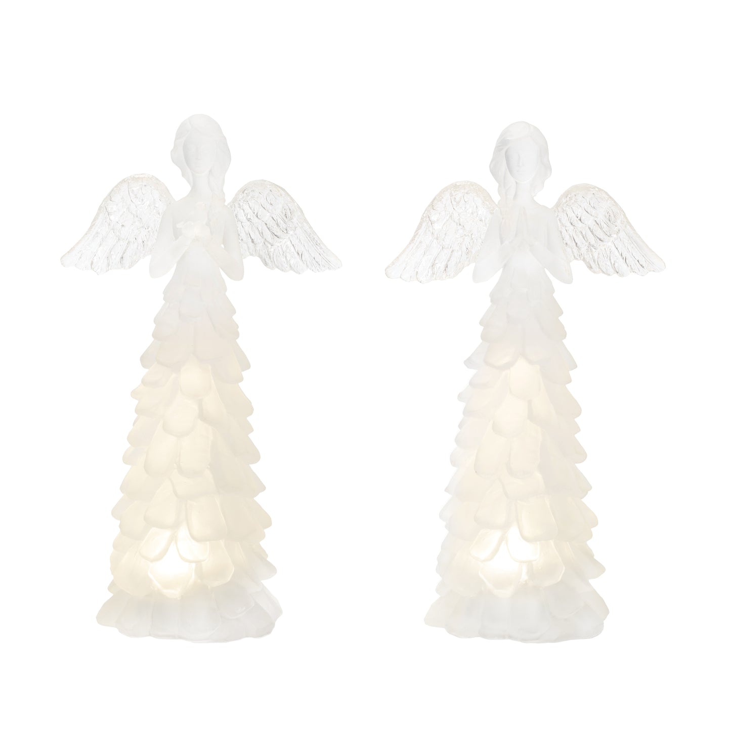 LED Frosted Angel Figurine (Set of 2)