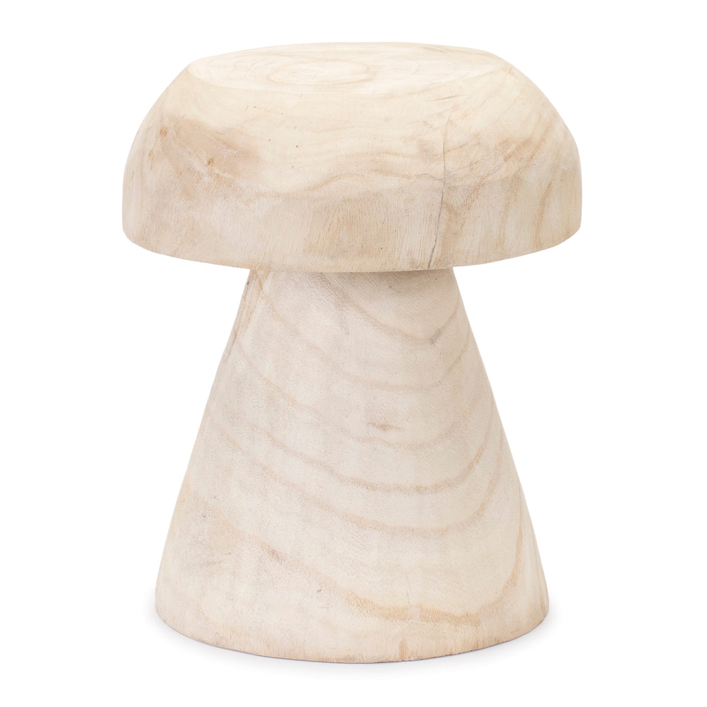 Wood Mushroom Stool 12.5"H