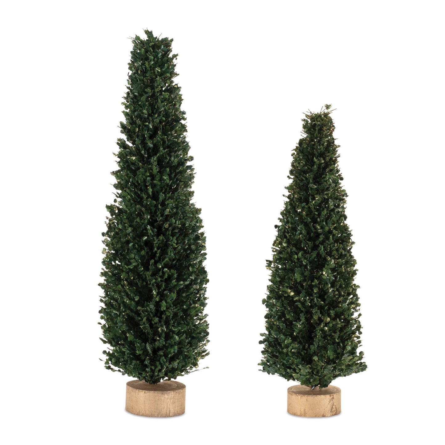 Glittered Boxwood Cone Tree (Set of 2)