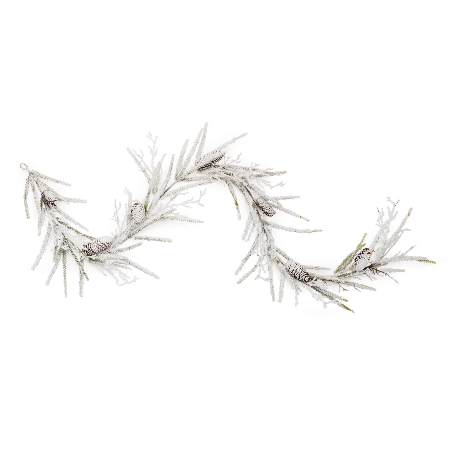 Flocked Pine and Pinecone Garland 6'L