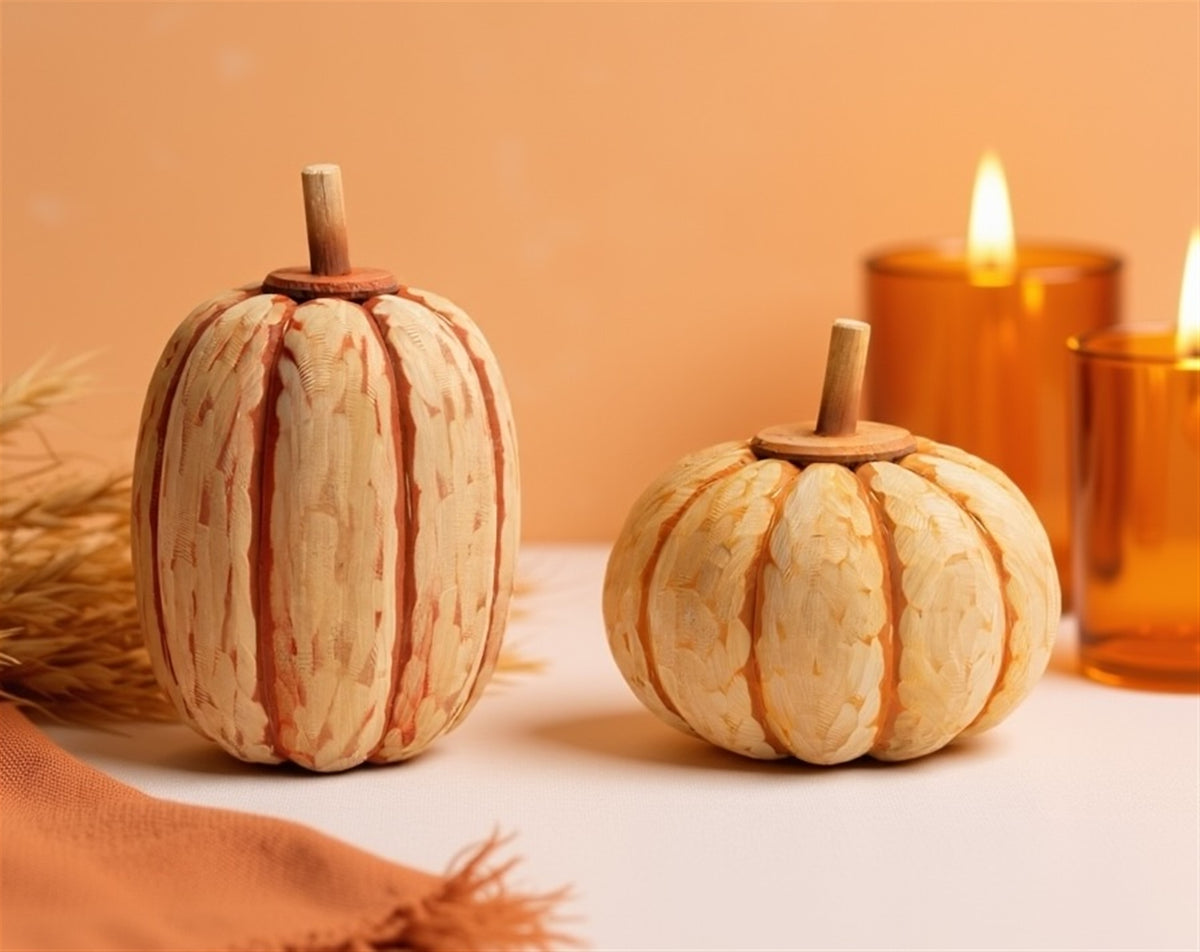 Pumpkin (Set of 2) 8.5"H, 11.5"H Wood