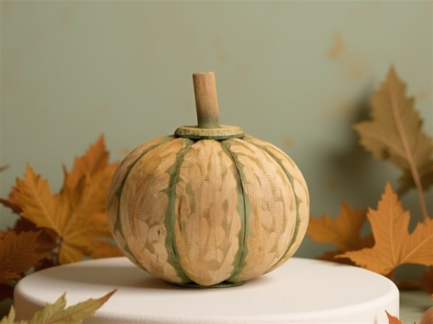 Pumpkins (Set of 2) 7"D x 7"H Wood/MDF