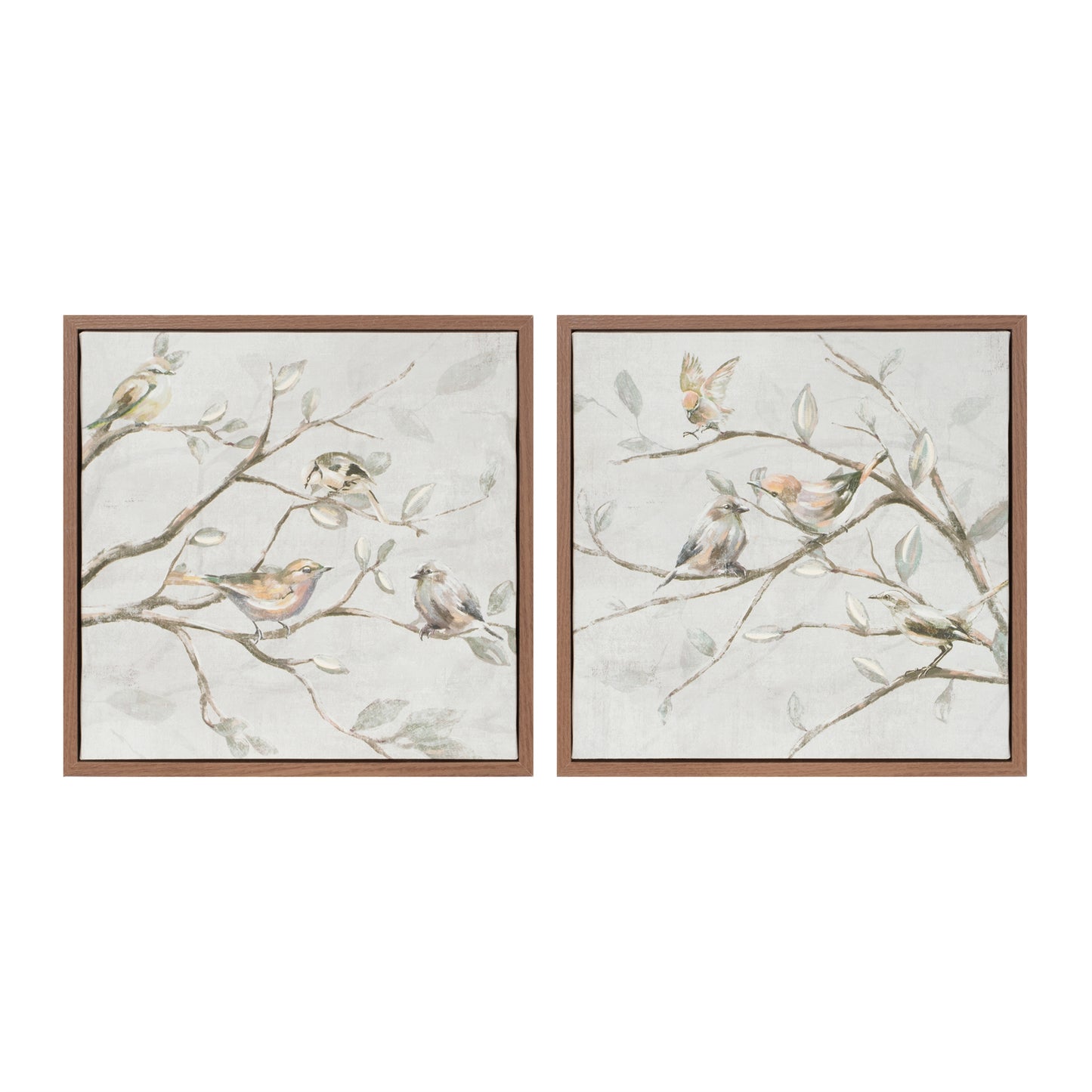 Framed Birds on Branches Canvas Art (Set of 2)
