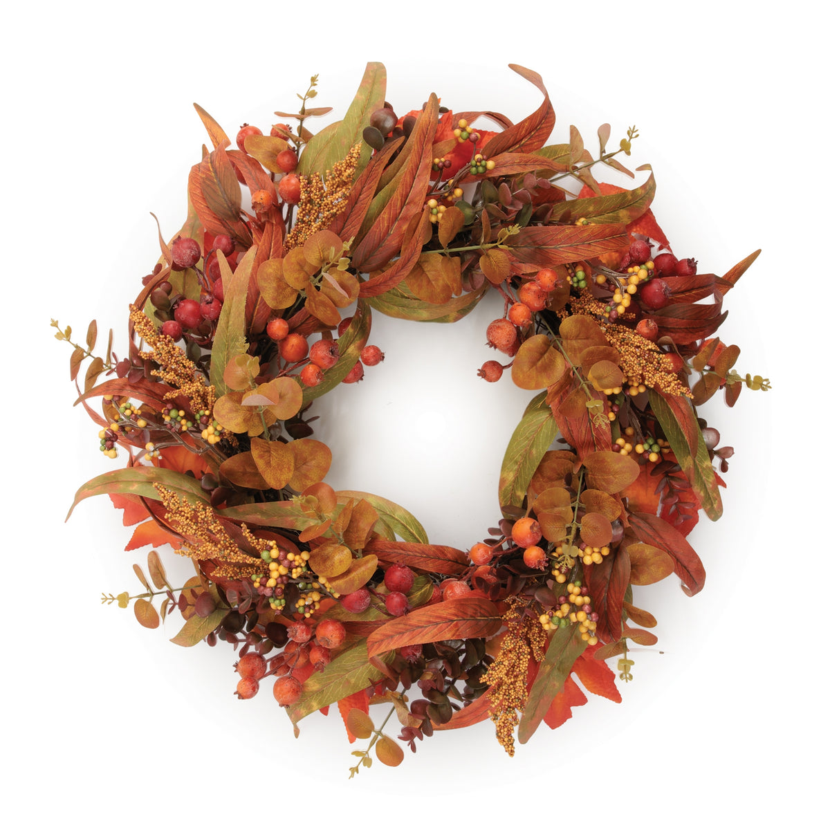 Mixed Berry Foliage Harvest Wreath 24"D