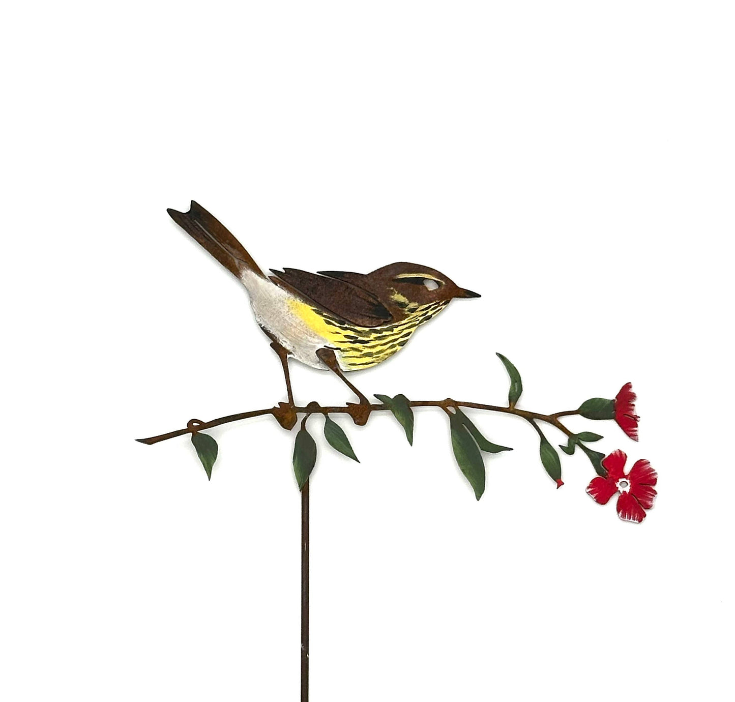 Waterthrush on Red Blossom Stake