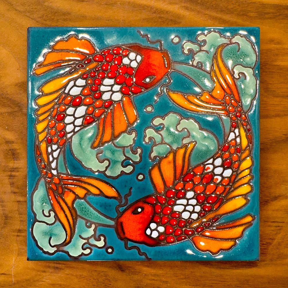 Artist Made Tile- Koi