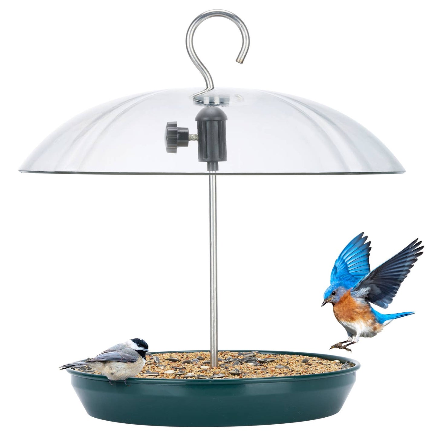Adjustable Height Hanging Tray Bird Feeder