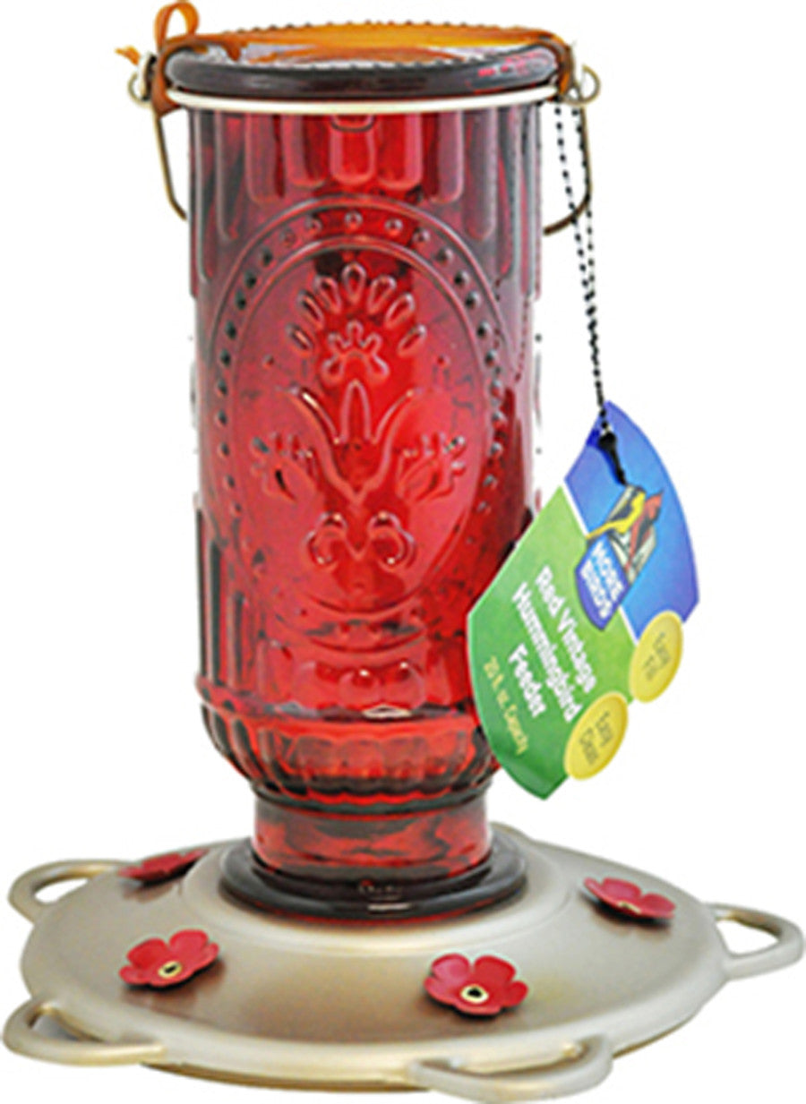 Red Vintage Hummingbird Feeder