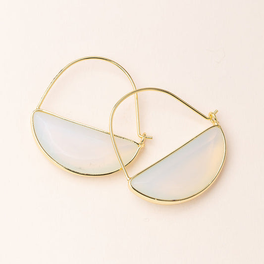 Stone Prism Earrings Opalite- Gold