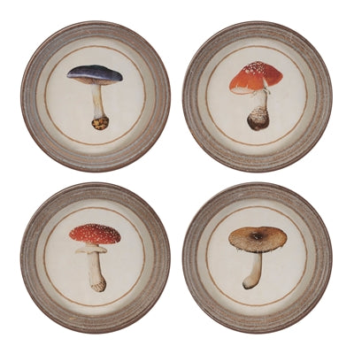 Framed Mushroom Print (Set of 4) 6.75”D