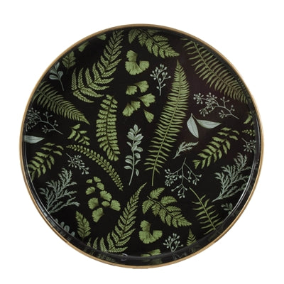 Fern Foliage Round Tray 13.5"D x 1.75"H