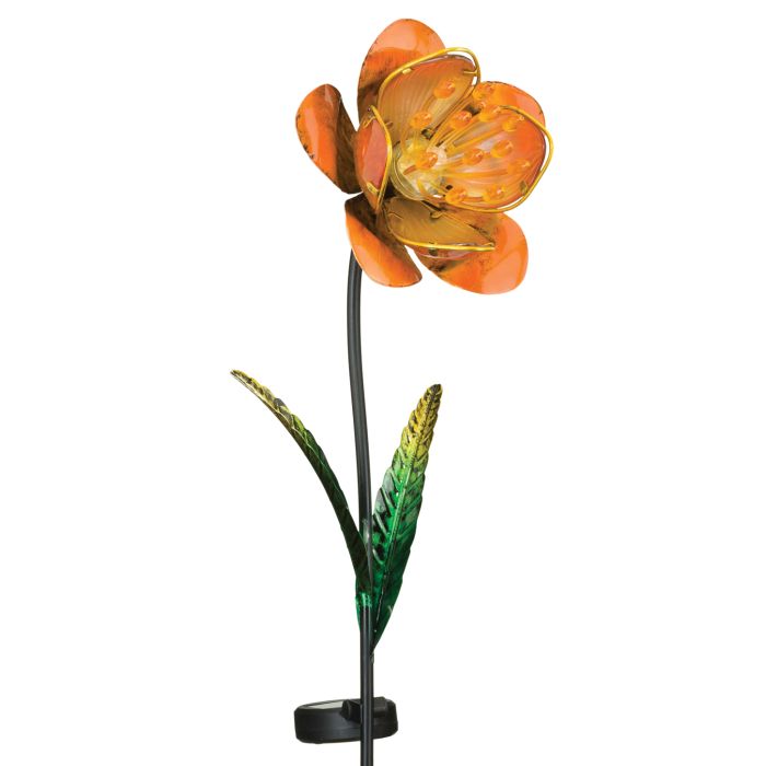 Mystic Flower Solar Stake- Orange