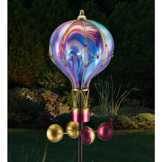 Swirl Balloon Spinner Solar Stake - Purple