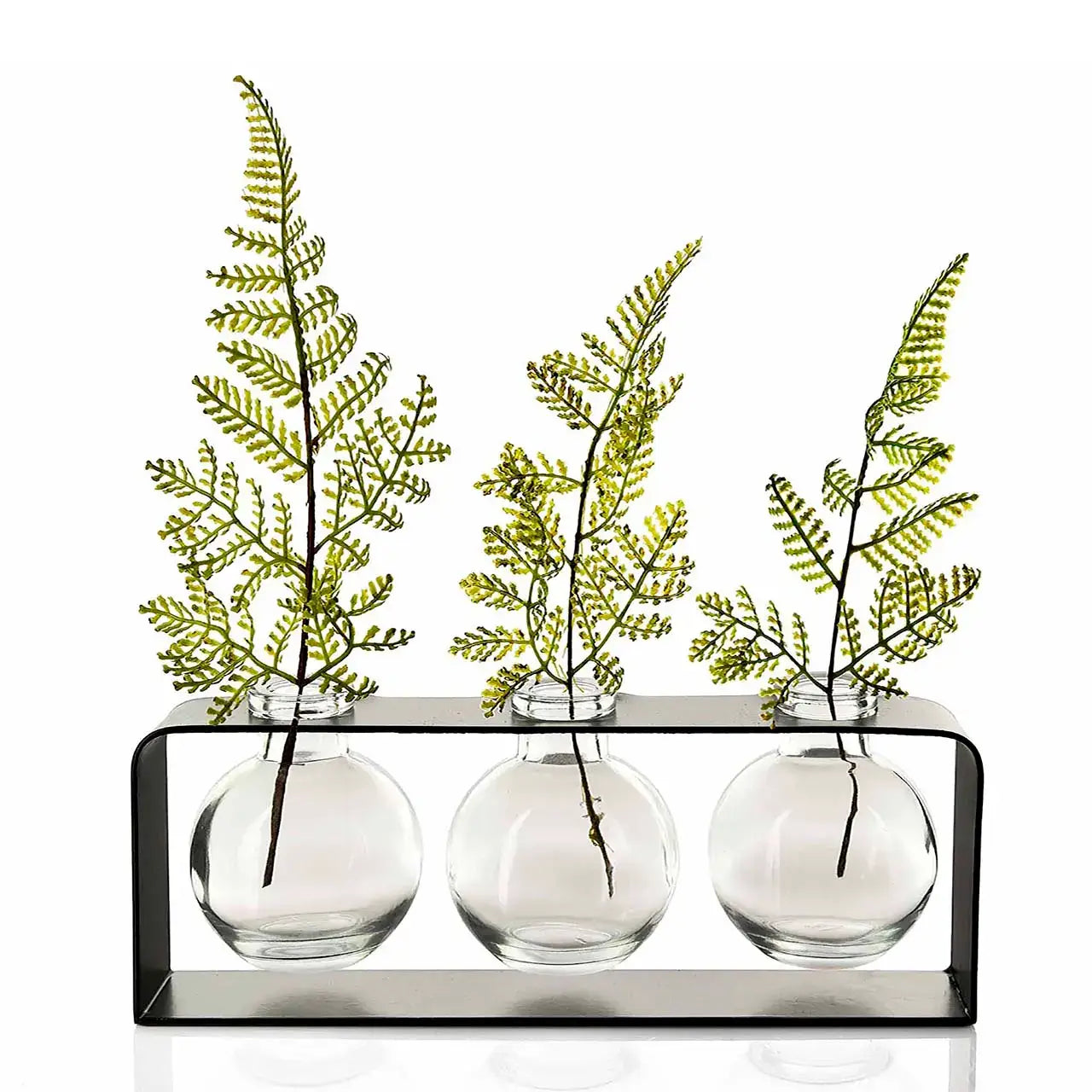 Recycled Glass Trio Vases & Stand