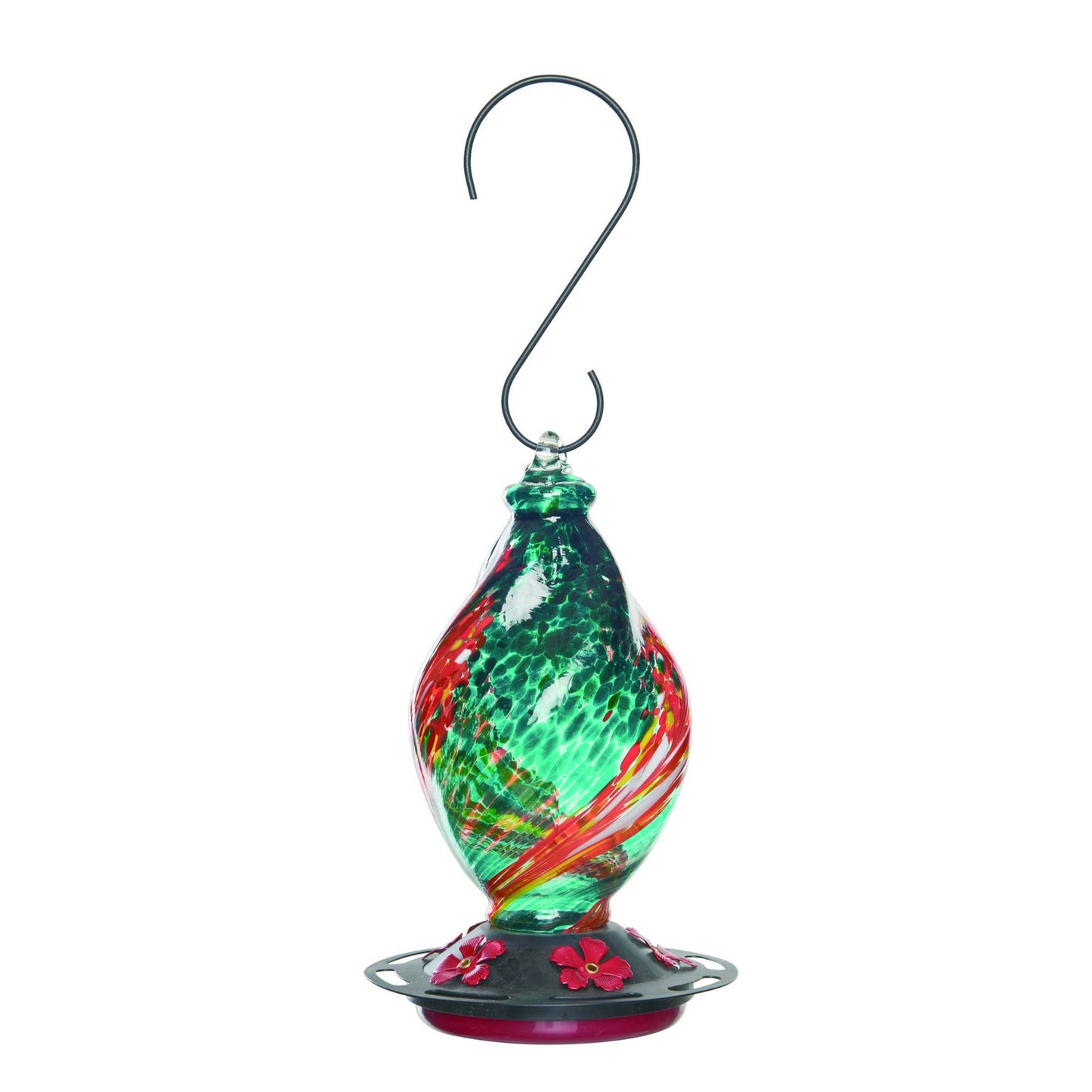 Glass Swirl Hummingbird Feeder