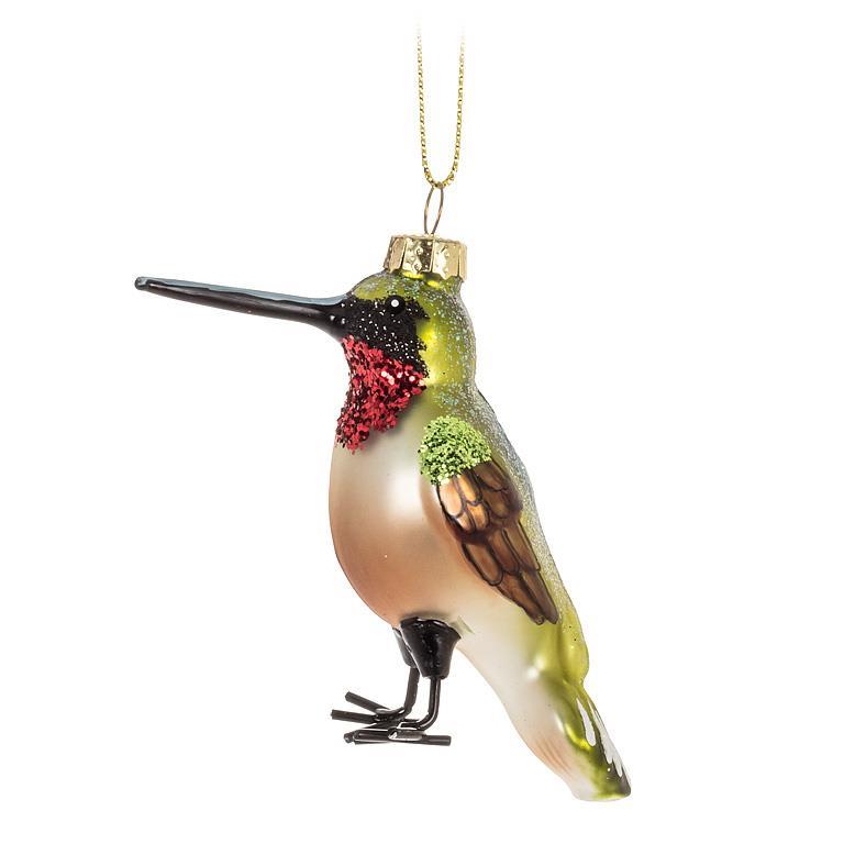 Ruby Throated Hummingbird Ornament