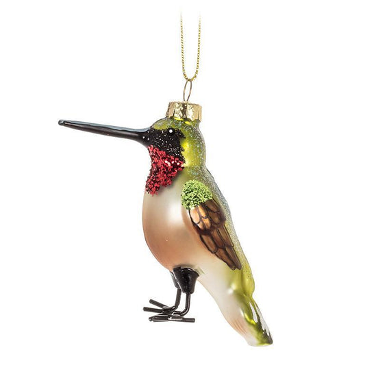 Ruby Throated Hummingbird Ornament