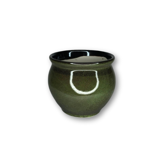 Green Glazed Flower Pot Planter