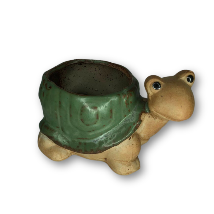 Green Turtle Flower Pot Planter