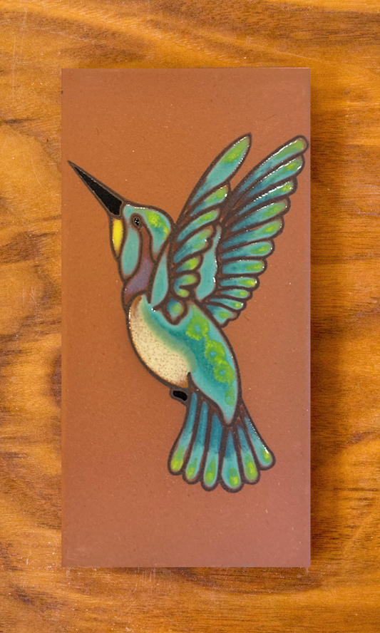 Artist Tile: 3x6 Hummingbird Terra Cotta