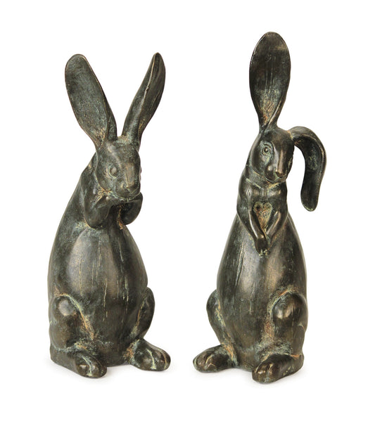 Floppy Ear Rabbit Statues (Set of 2)