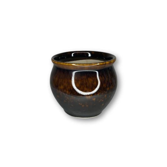 Brown and Black Glazed Flower Pot Planter