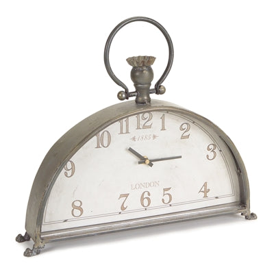 Mantle Clock 15"Lx13"H Metal/Glass