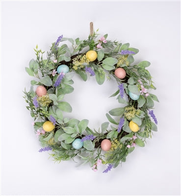 Easter Egg and Daisy Wreath 22"