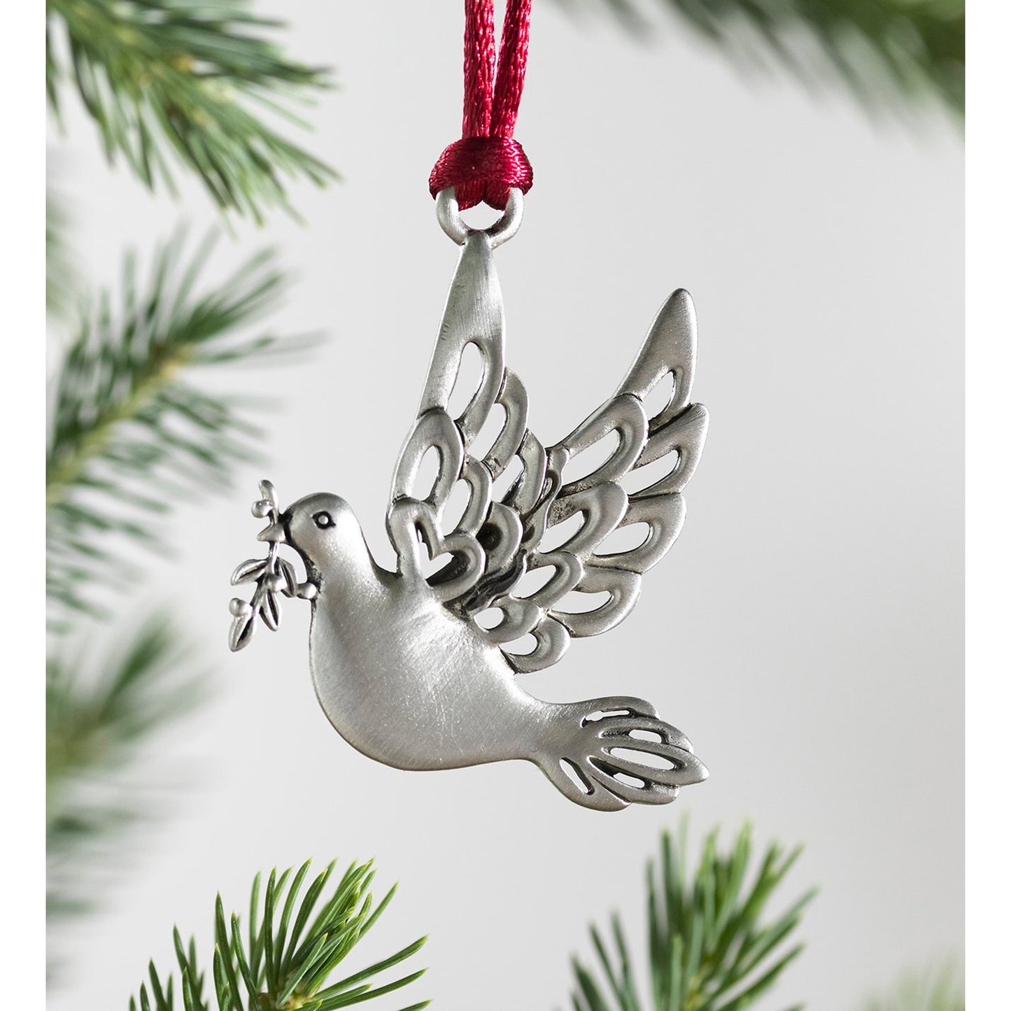 Solid Pewter Dove Ornament