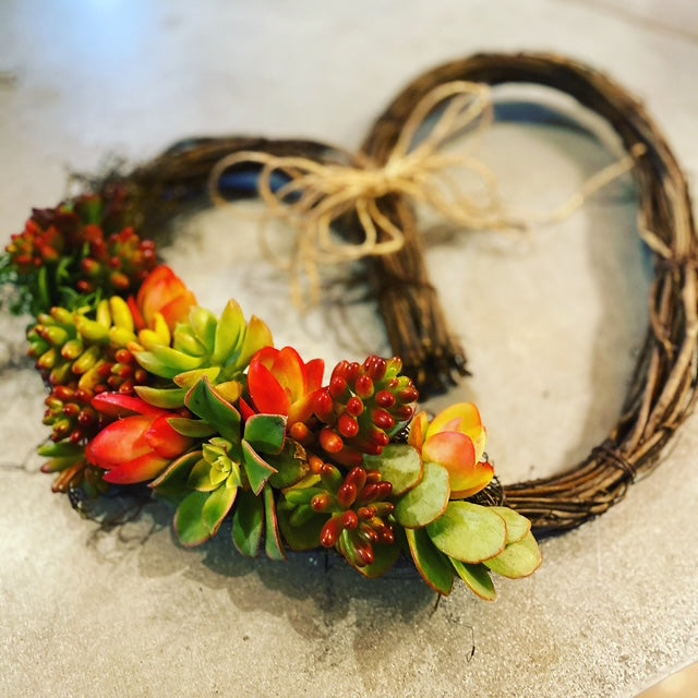 Succulent Heart Wreath Class- 2/8 @ 12pm