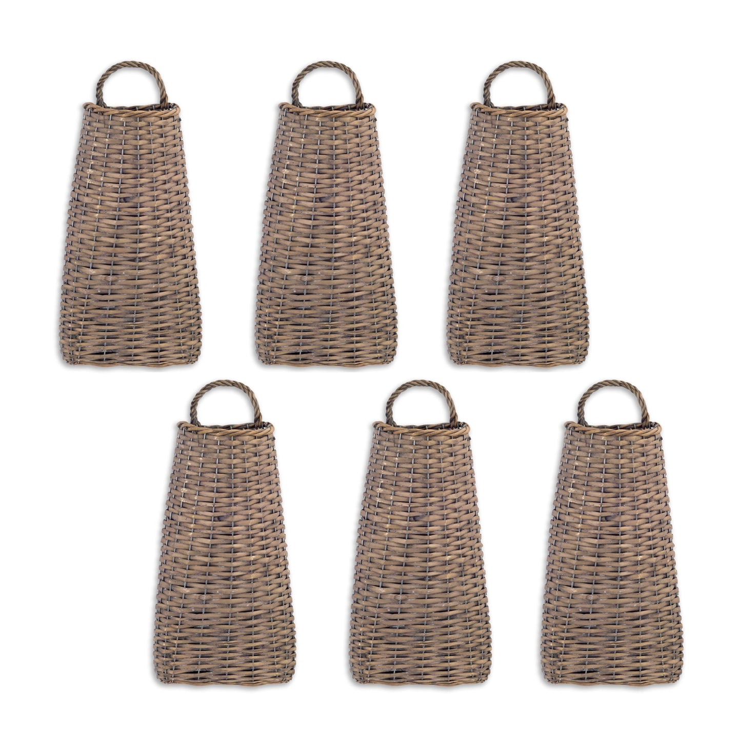 Wall Basket (Set of 6) 17"H Willow