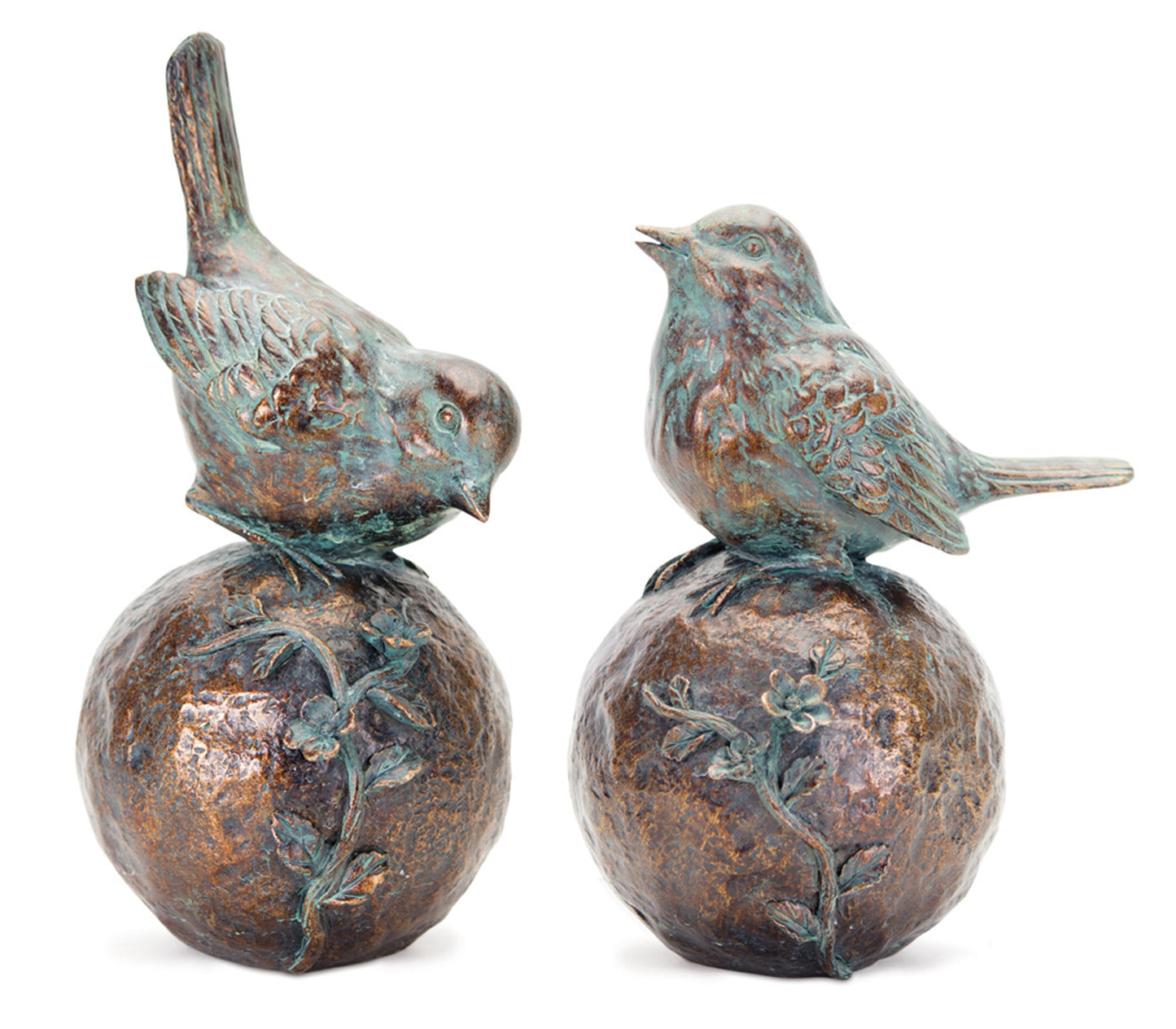 Perched Birds on Orbs (Set of 2)