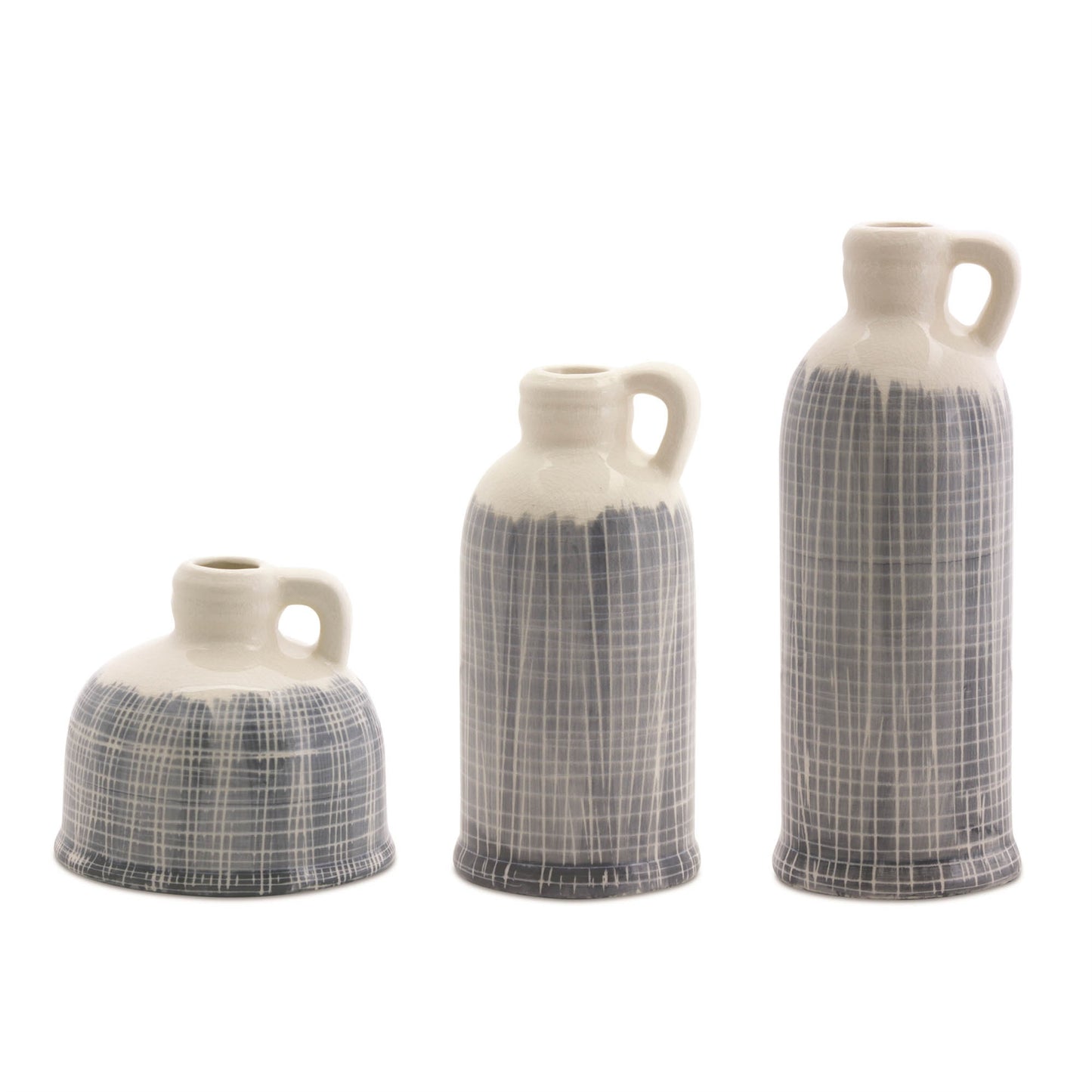Terra Cotta Jug Vases with Etched Pattern (Set of 3)