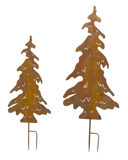 Tree Cut-Out Stakes- Large Yard Art (Set of 2)