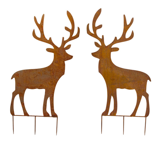 Deer Cut-Out Stake (Set of 2) 49”H Iron