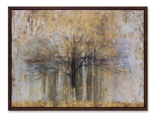 Painted Landscape Canvas Trees with Wood Frame 31.5"L