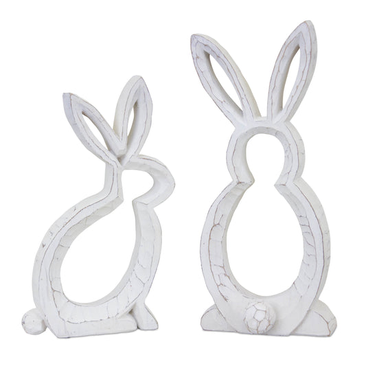 Carved Bunny Silhouette Decor (Set of 2)