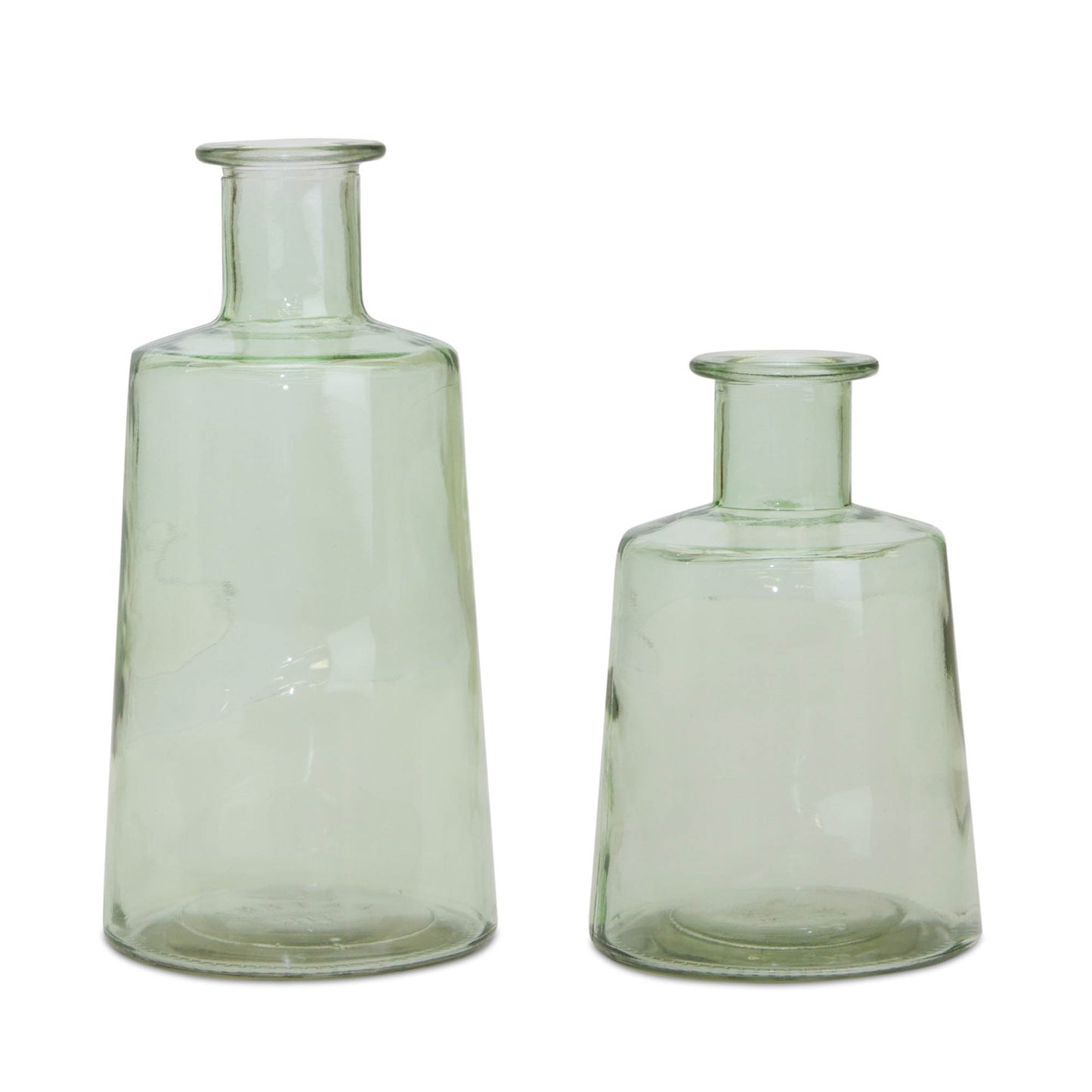 Sage Green Glass Bottle Vases (Set of 2)